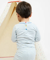 Edward One-Piece | Dusty Blue Mini Stripe