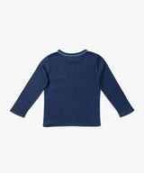 Edward Long Sleeve T-Shirt | Navy Color Block