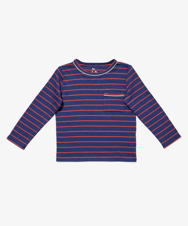 Edward T-Shirt | Navy Fine Stripe