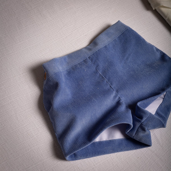 Bluish Corduroy Shorts