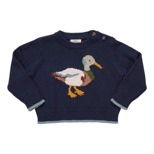 Baby Boys Oliver Sweater | Navy Mallard