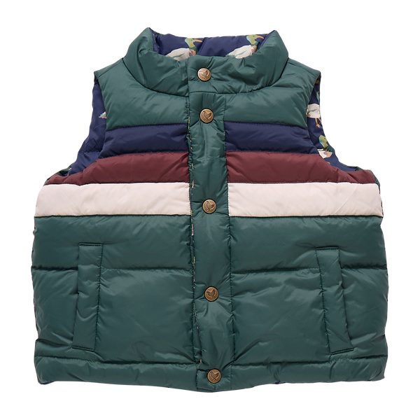Kids Reversible River Vest | Evergreen Stripe