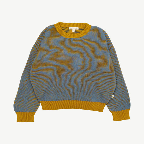 Knit Sweater | Two-Tone Rib | Mustard Multi