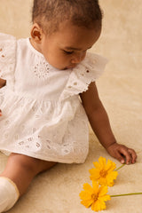 Rompers Lenali | Off White Schiffli