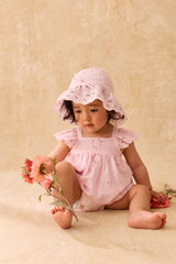 Sun Hat Eliana | Pink Schiffli