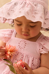 Sun Hat Eliana | Pink Schiffli