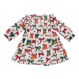 Girls Jaipur Dress | Christmas Bows and Bells