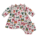 Baby Girls Jaipur Dress Set | Christmas Bows and Bells