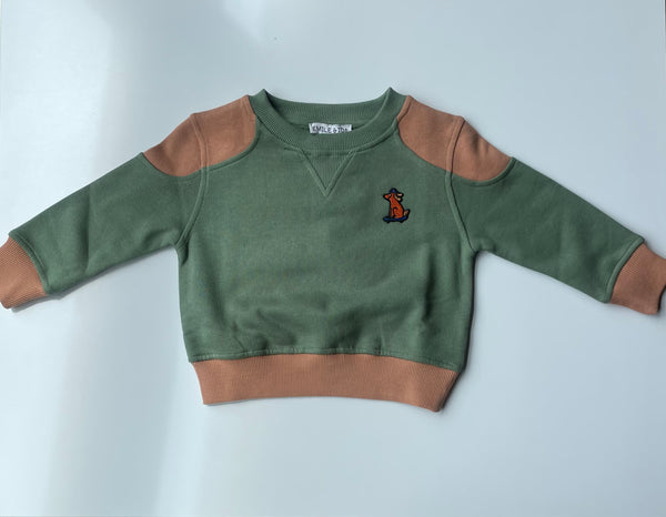 Bicolor Epaulet Sweatshirt | Forest