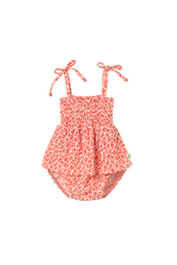 Granny Romper | Tomato Animal Print Cotton