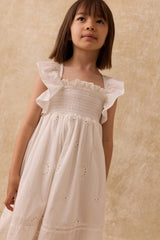 Dress Anaya | Off White Schiffli