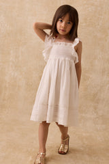 Dress Anaya | Off White Schiffli