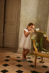 Mia Dress | Off White Schiffli