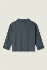 Long-sleeved Polo Shirt | Blue Grey
