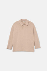 Soft Knit Polo Sweater | Beige