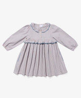 Hannah Dress | Indigo Linen Stripe
