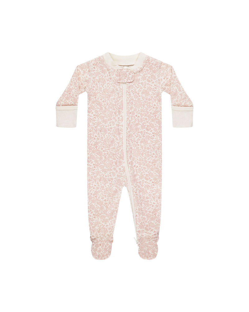 Zip Long Sleeve Sleeper Footie | Pink Blossom