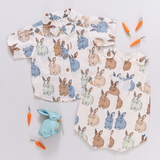 Baby Boys Noah Jumper | Blue Vintage Bunnies