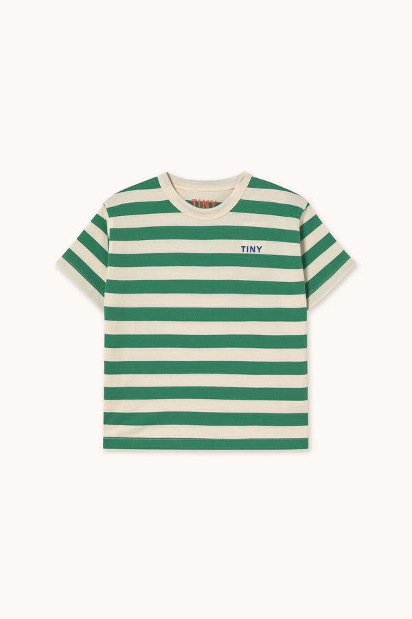 Stripes Tee | Dark emerald / light cream