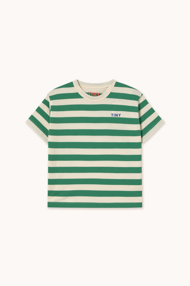 Stripes Tee | Dark emerald / light cream