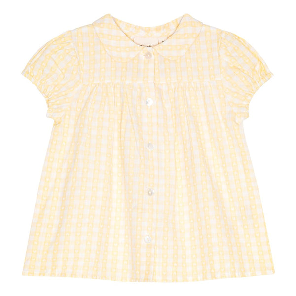 Olivia SS Dress | Soft Yellow Heart Gingham