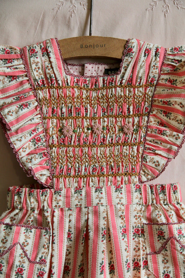 Apron Dress | Tapestry Pink Stripe Print