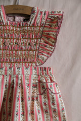 Apron Dress | Tapestry Pink Stripe Print