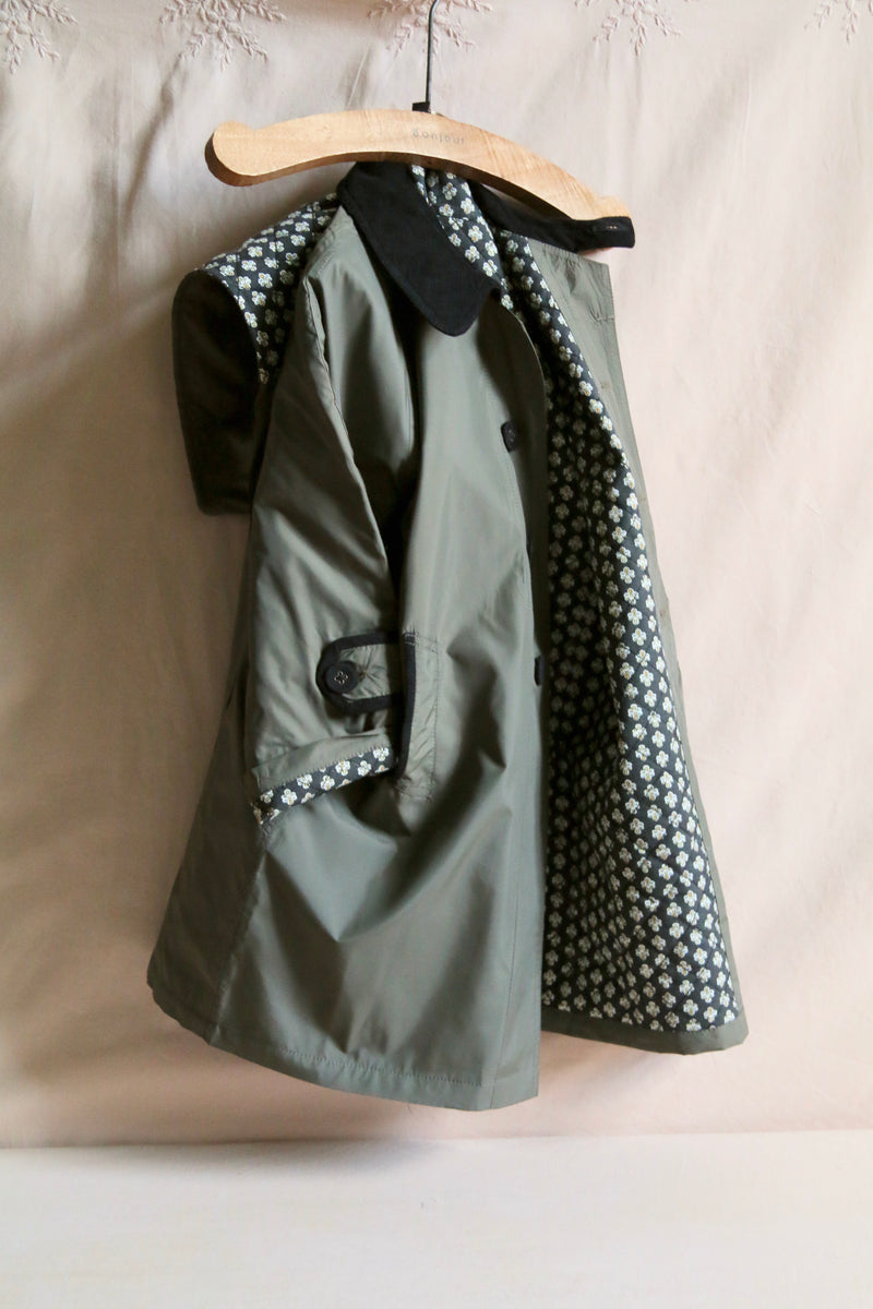 Trench Coat | Khaki Green Waterproof Fabric