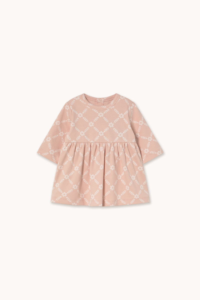 Flower Grid Rib Baby Dress