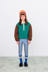 Color Block Polo Sleeve Tee