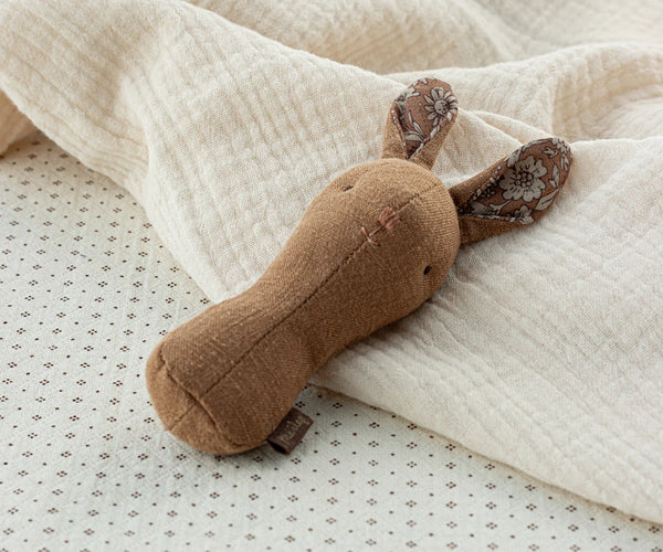 Lullaby Friends Bunny Rattle | Chocolate