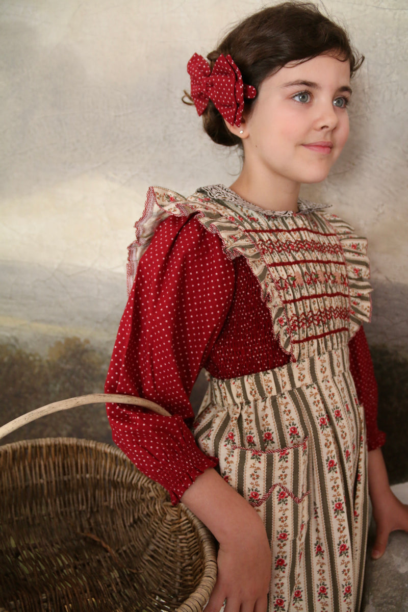 Apron Dress | Tapestry Pink Stripe Print