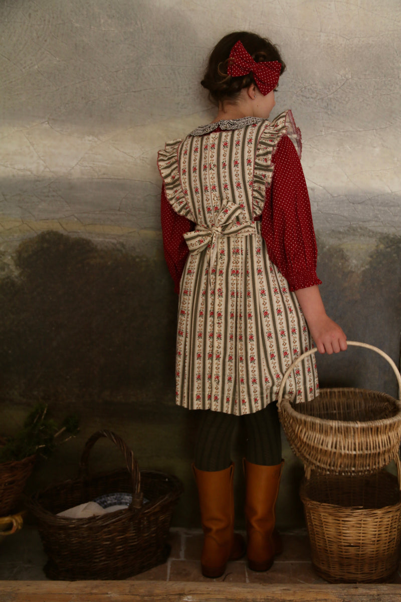Apron Dress | Tapestry Pink Stripe Print