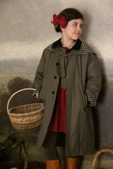 Trench Coat | Khaki Green Waterproof Fabric