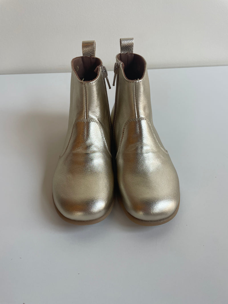 Leather Ankle Boot | Gold