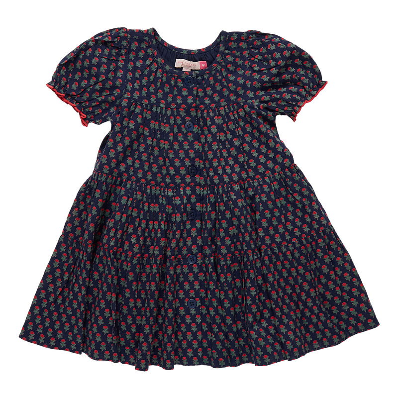Girls Elizabeth Dress | Navy Carnation