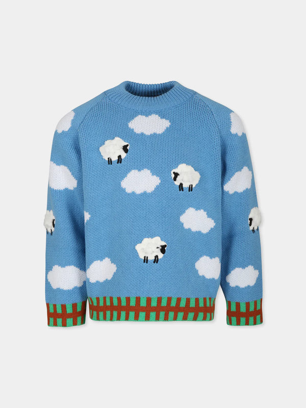 Knit Sweater with 3D Puffy Sheep