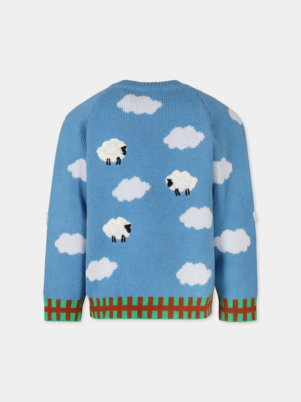 Knit Sweater with 3D Puffy Sheep