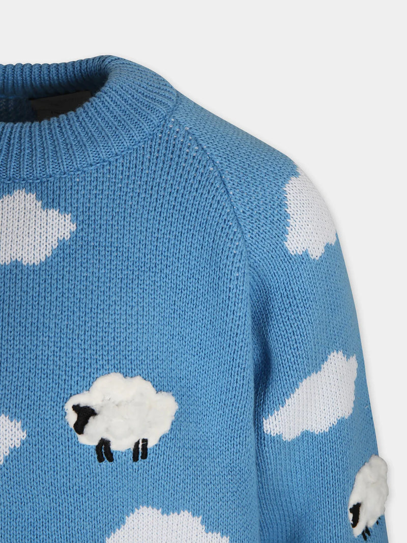 Knit Sweater with 3D Puffy Sheep