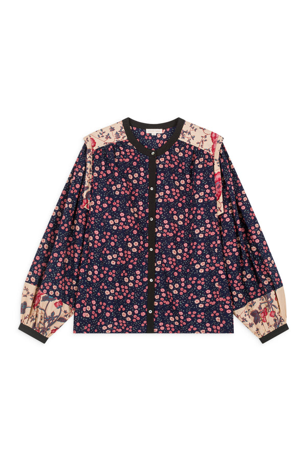 Jane Blouse | Midnight Star Garden/Cream Poppies