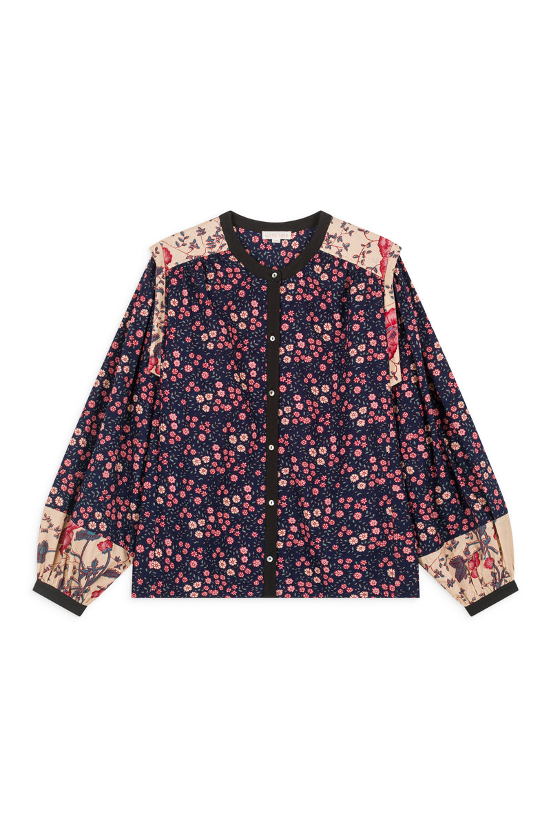 Jane Blouse | Midnight Star Garden/Cream Poppies