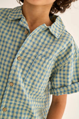 Jay Shirt | Blue Gingham Cotton