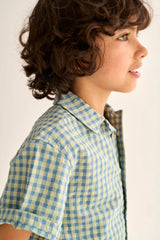 Jay Shirt | Blue Gingham Cotton