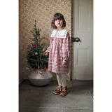 Smocked Sabrina Dress | Seersucker Gingham in Apple Butter