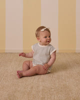 Scallop Knit Baby Set | Sage Stripe