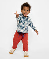 Jefferson Baby Shirt | Blue Picnic Check