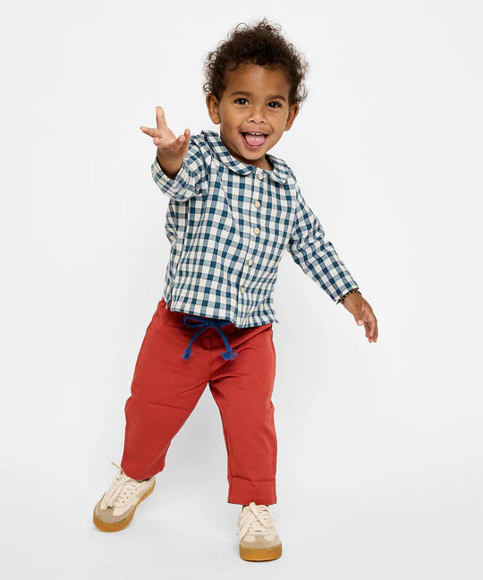 Jefferson Baby Shirt | Blue Picnic Check