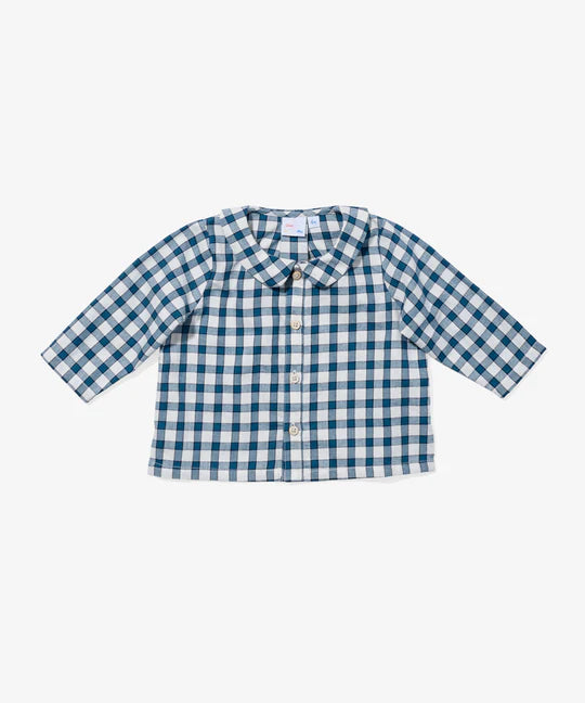 Jefferson Baby Shirt | Blue Picnic Check