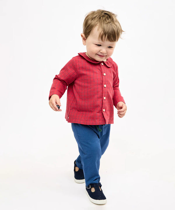 Jefferson Baby Shirt | Holiday Red Plaid