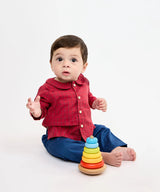 Jefferson Baby Shirt | Holiday Red Plaid